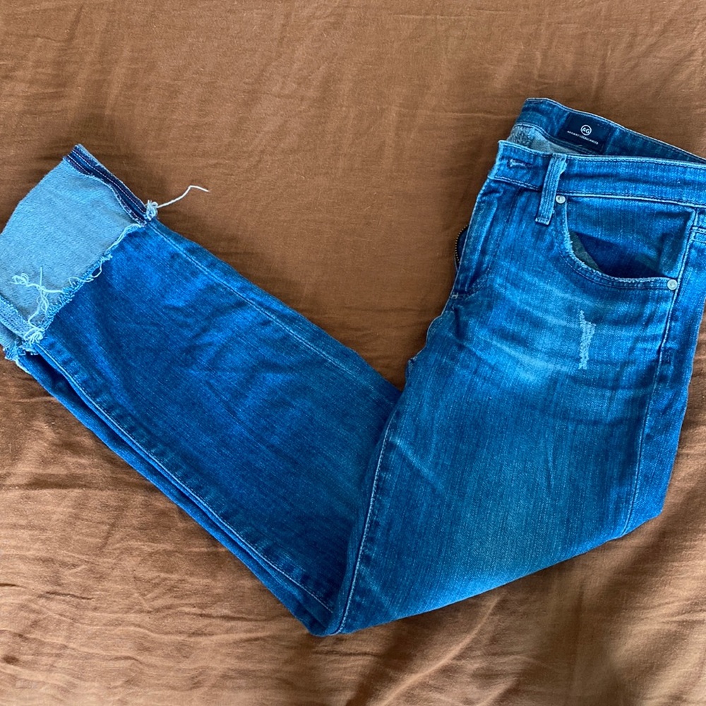 AG  slim straight Stevie cuff jeans